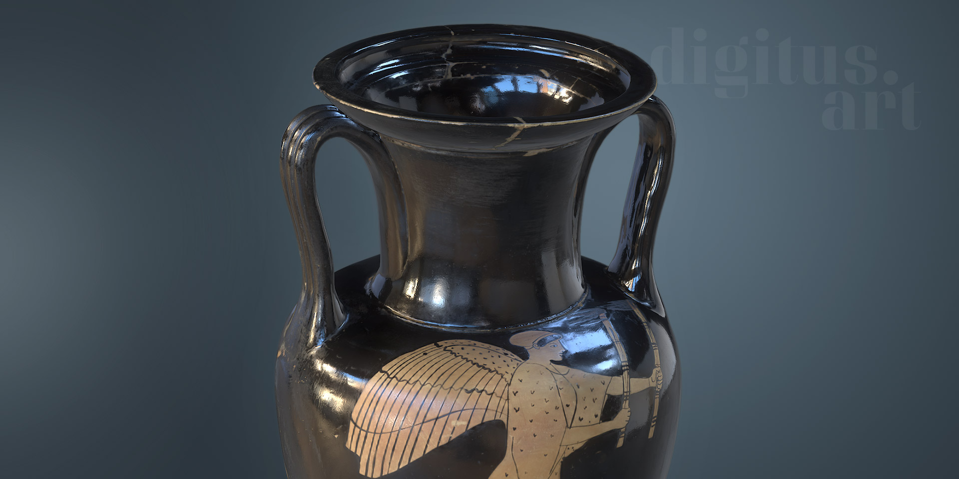 Fotorealistische 3D-Digitalisierung einer Nolanischen Amphora aus dem 5. Jahrhundert v. Chr. mit PBR